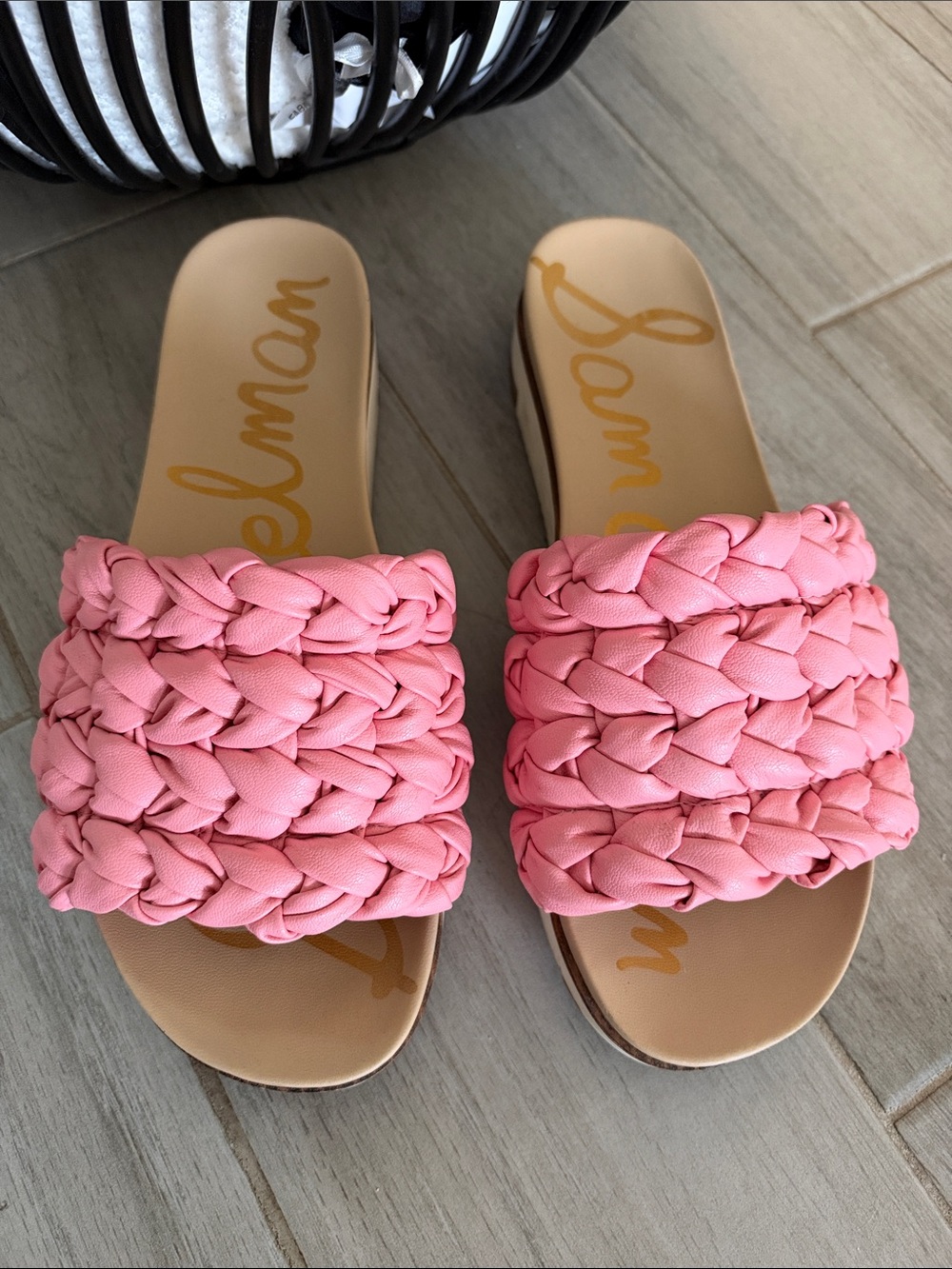 Sam Edelman Pink Braided Slide Mules
